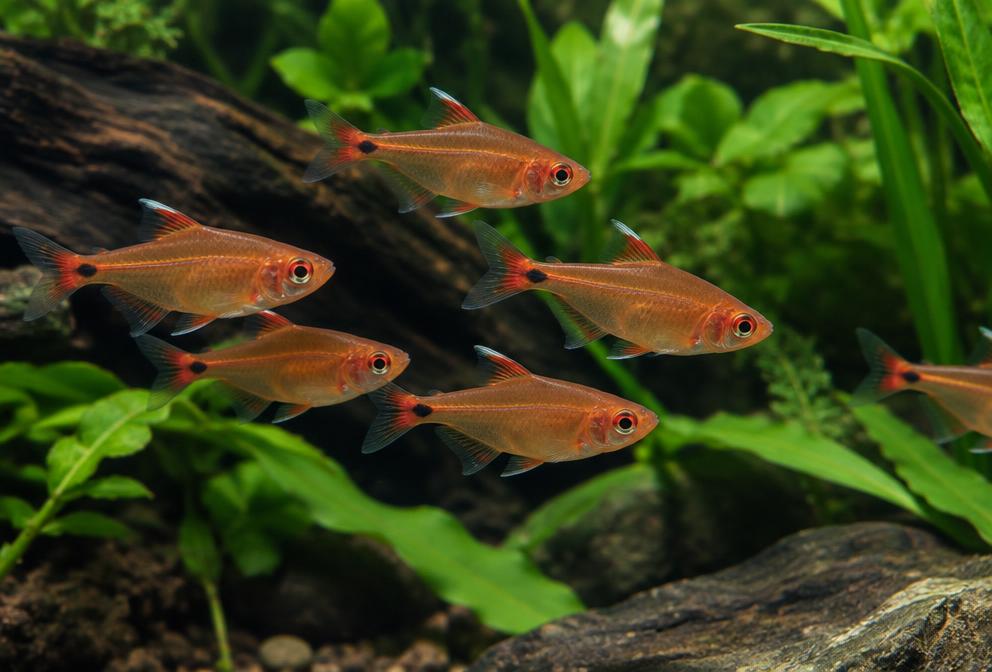 Tetra-foguinho em aquário